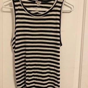 Guess Black and White Striped Tank Top